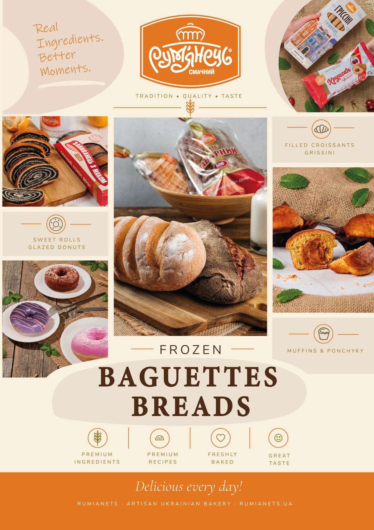 Frozen Baguettes & Breads leaflet, cover