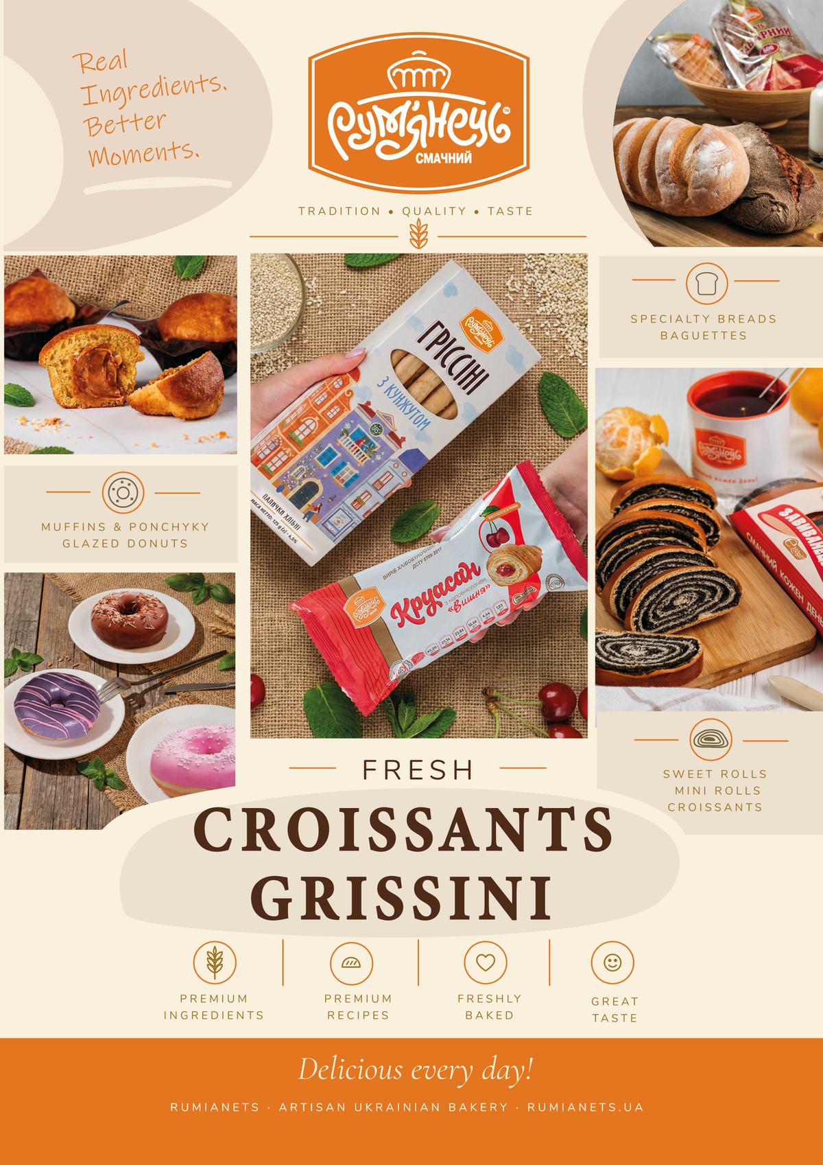 Fresh Croissants & Grissini leaflet, cover