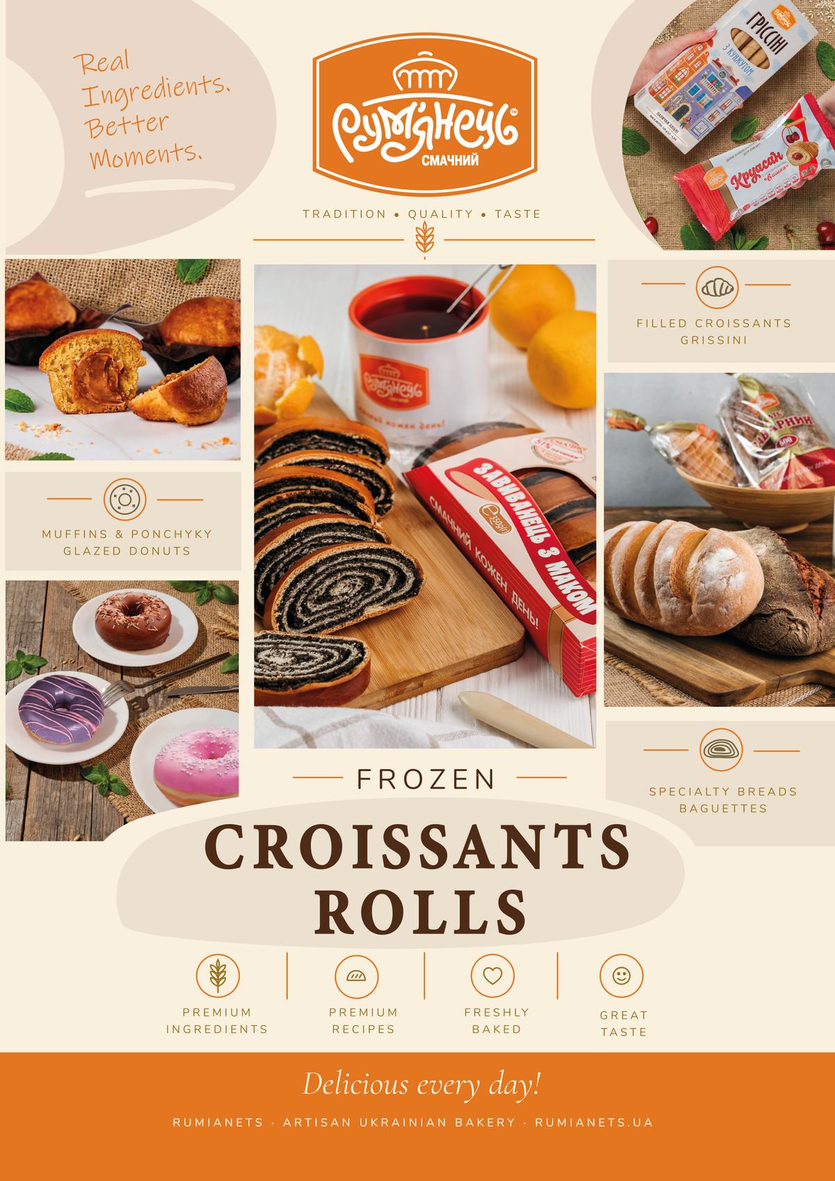 Frozen Croissants & Rolls leaflet, cover